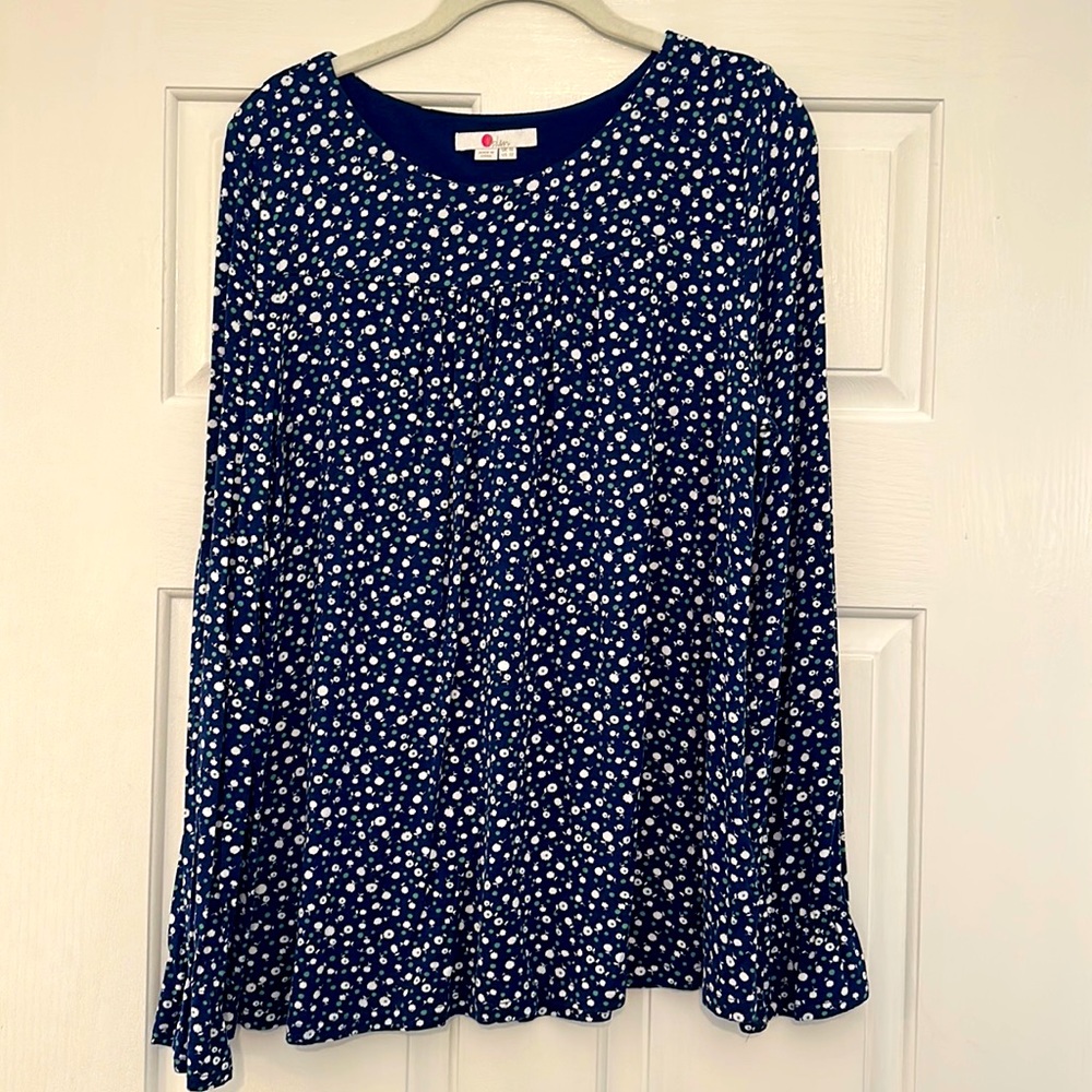 Boden top blouse navy floral US 12